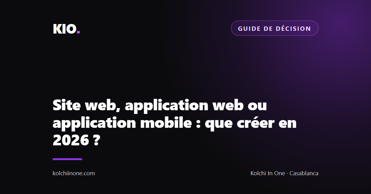 Site web, application web ou application mobile : que créer en 2026 ?